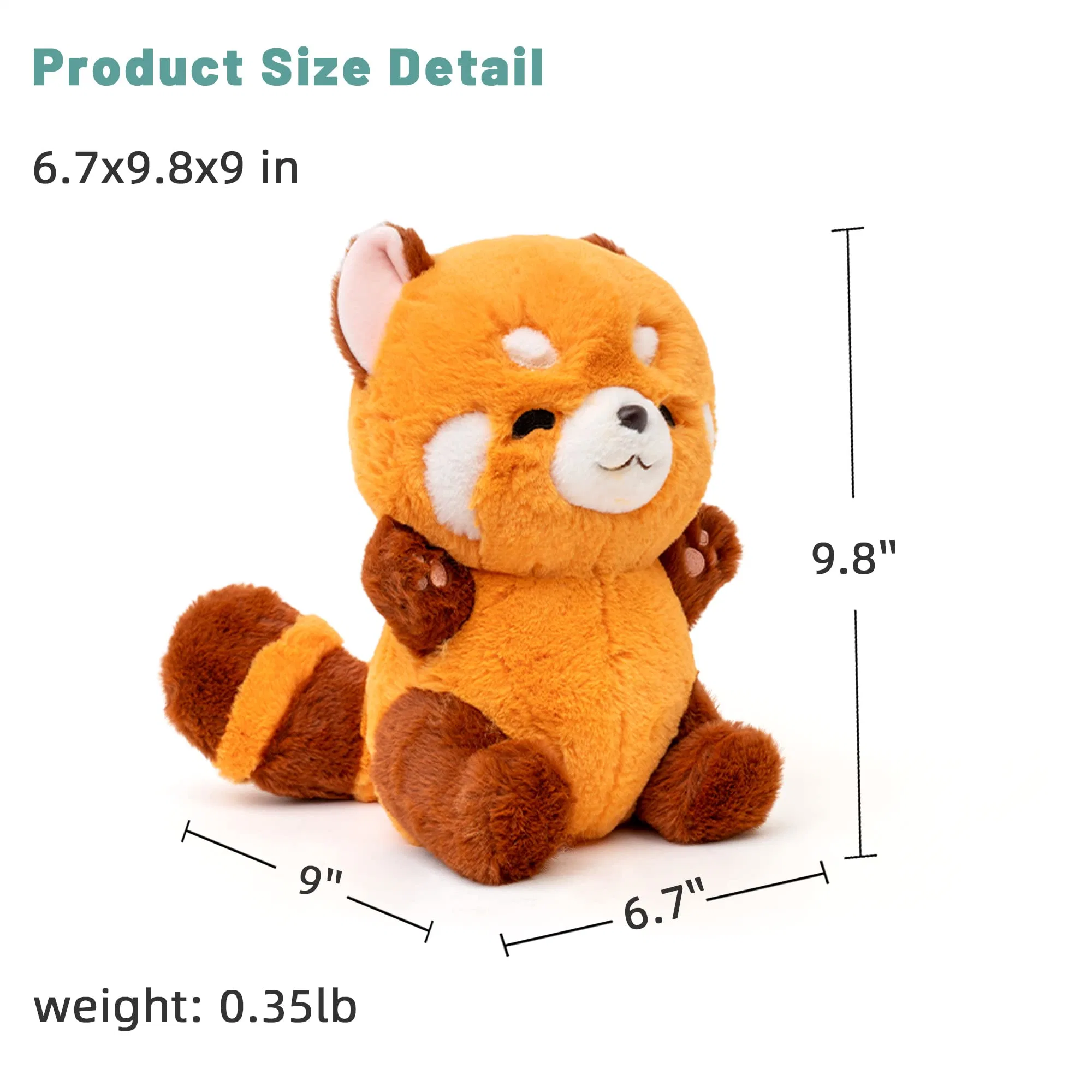 Adorlynetty Red Panda animal relleno Panda Plushie Juguete Regalo Para niños