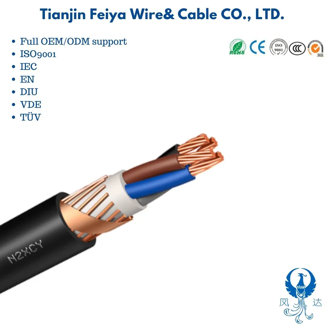 Black Low Voltage Station N2xcy Copper Fire Resistant Armoured XLPE Fireproof Electric 600/1000V Ug Power Cable