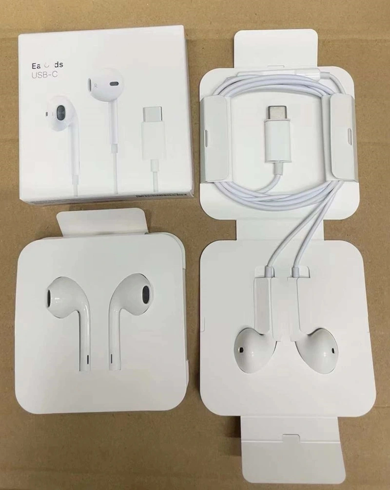 Para iPhone 15 PRO Max USB-C EarPods com fios tipo C Auricular para auscultadores Apple iPad MacBook Handfree Headphone