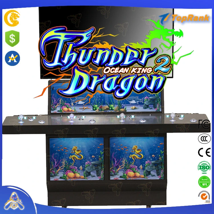 EUA Hot Sale Online 100 polegadas 10 Player Arcade Shooting Mesa Máquina de diversão Gabinete Ocean King Fish captura jogo 2 Dragão de trovão