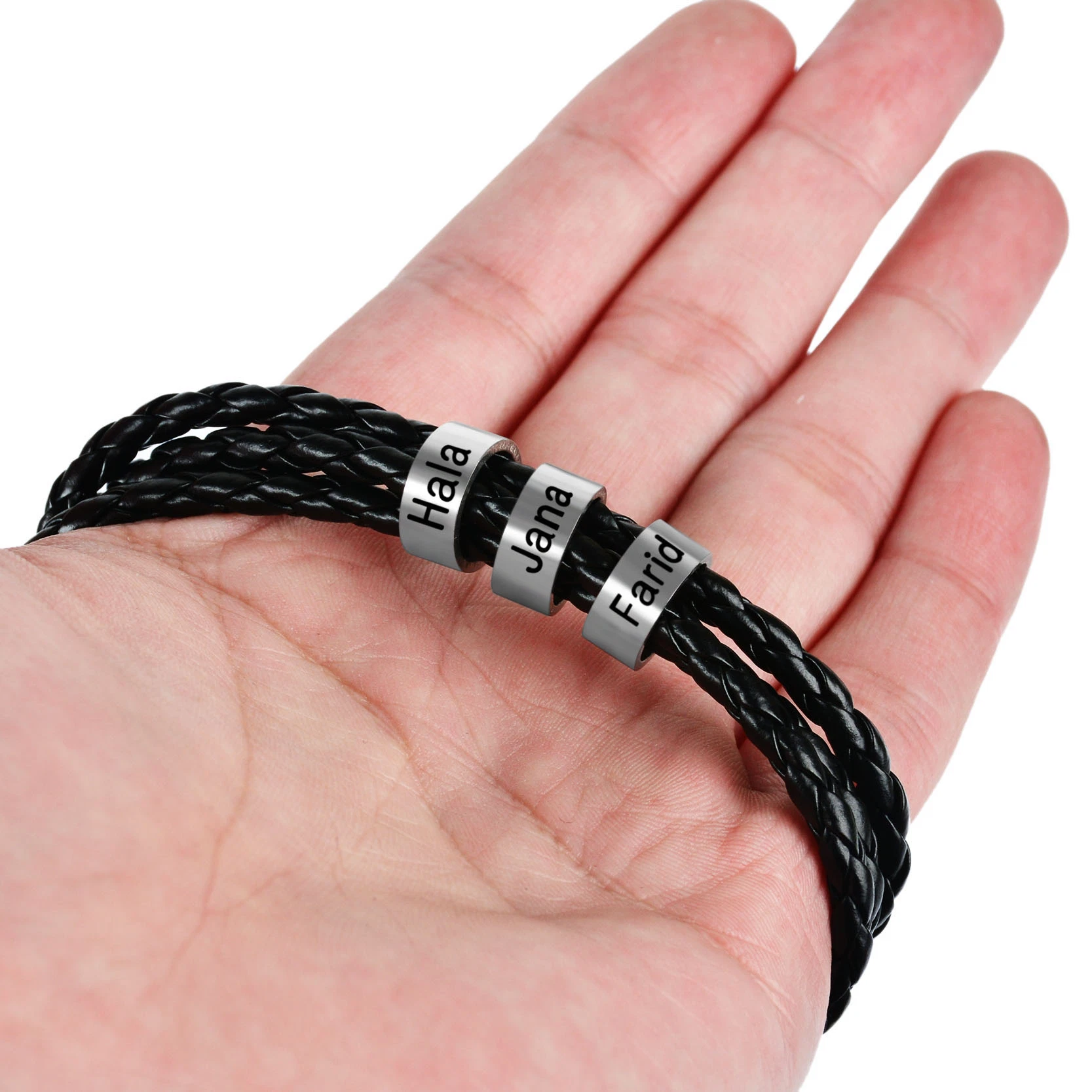 Pulseira de pulseira de couro longo Wrap para homem pulseira de cadeia Sproty