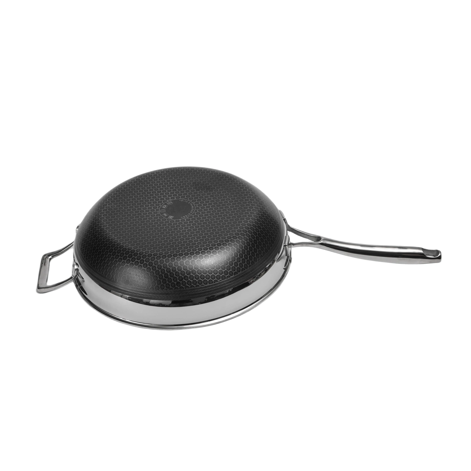 Venta en caliente Acero inoxidable Cookware no-Stick Doble capa de miel Comb Revestimiento 30cm Wok