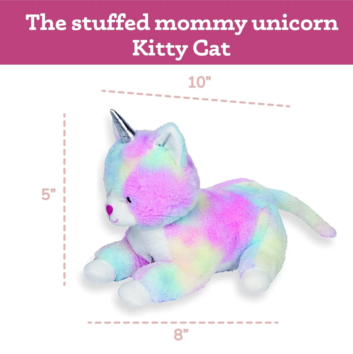 Squishy Unicorn animaux en peluche Plushie Mummy Unicorn Kitty Chat avec 4 peluche licorns bébé