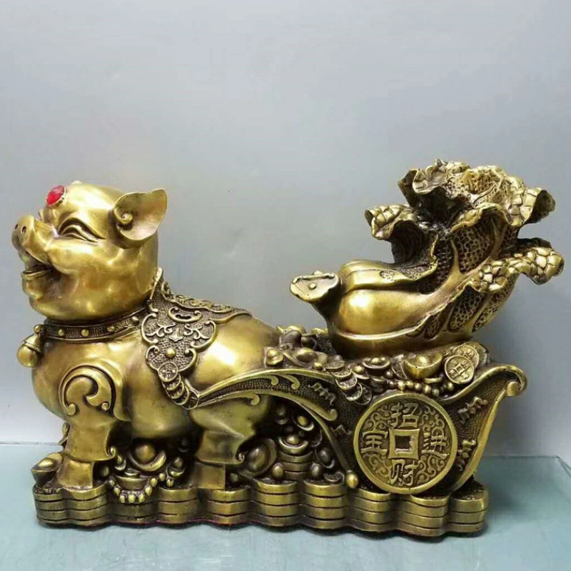 Chinesische Hersteller Custom Großhandel/Lieferant Büro Dekoration Souvenirs Tier Tierkreis Rein Kupfer Metall Handwerk Ornamente