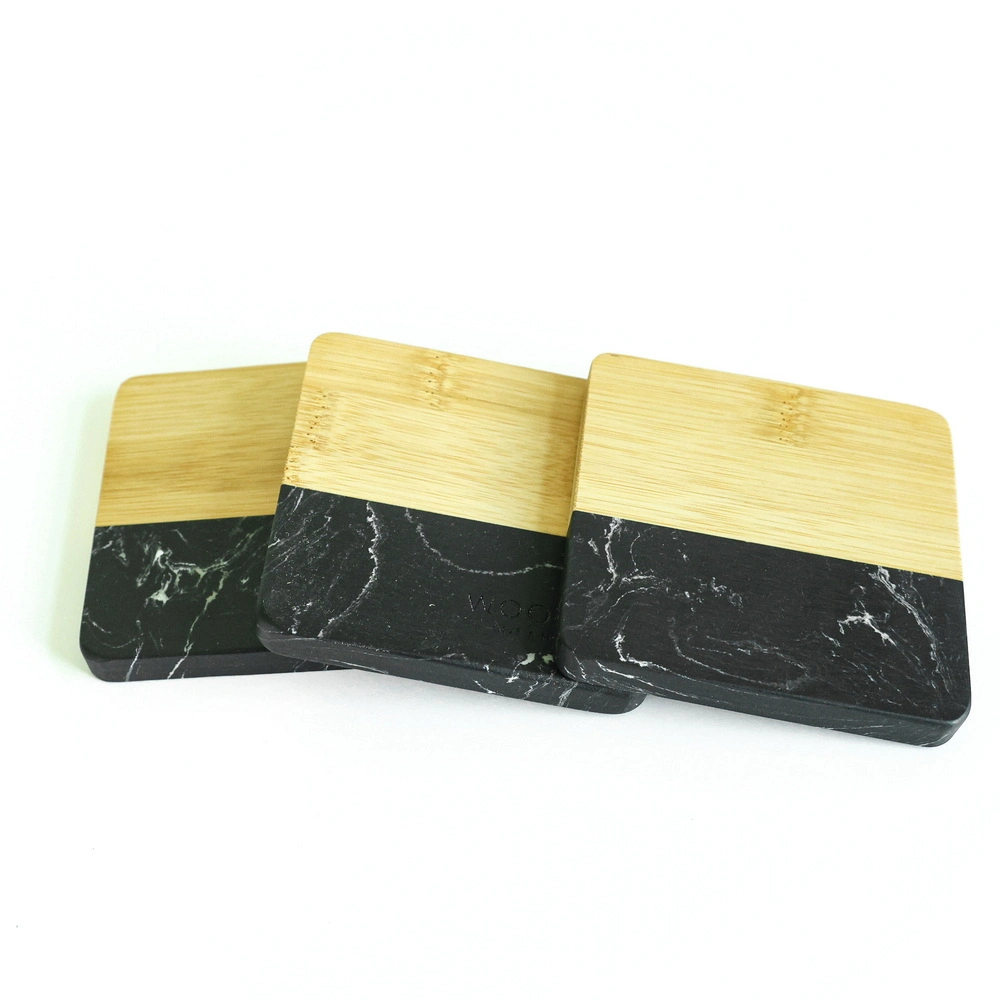 Modern Marble Coaster Set Wood and Marble Coaster for Drink