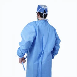 Competitive Price AAMI Level 1 2 3 Disposable Hospital Protective 35GSM SMS SMMS Surgical Gown with Knitted Cuffs