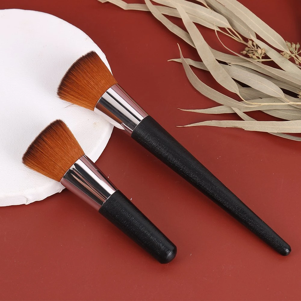 Maquiagem Makeup Brush Flat Foundation Brush Nylon Hair Wood Handle Powder Brush Cheek Brush Hot Selling Cosmetic Products