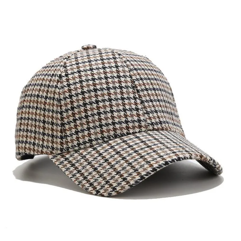 Frühling Herbst Handel New Seller Thousand Bird Grid Männer und Frauen High-Grade-Mode Schatten Visor Hut Casual Plaid Baseball Cap