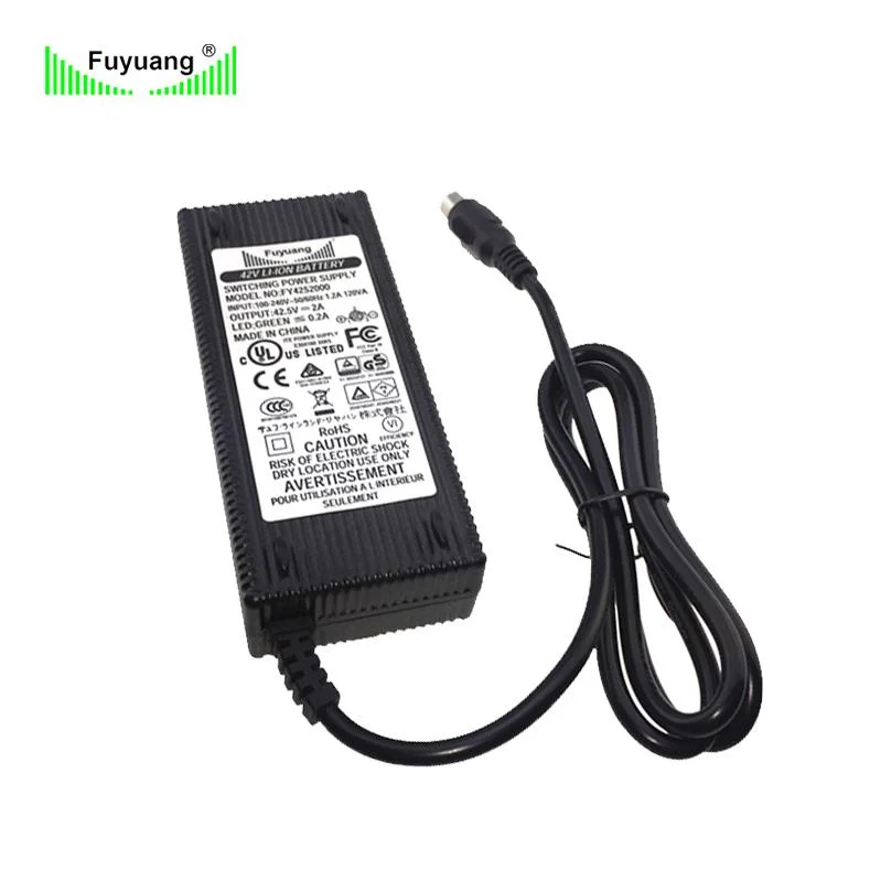 Fuyuang Fy4202000 Portable Charger 24V 36V 48V 60V Electric Scooter Bicycle Bike 10s 42V 2A Lithium Bike Battery Charger 36V