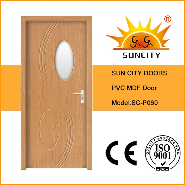 Timber PVC Wood Interior Glass Sliding Bedroom Door Panel