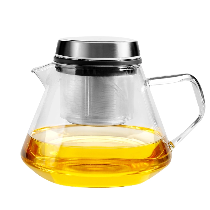 Wolesale Price Tableware Glass Tea Kettle Tea Pot with Infuser for Deinkware