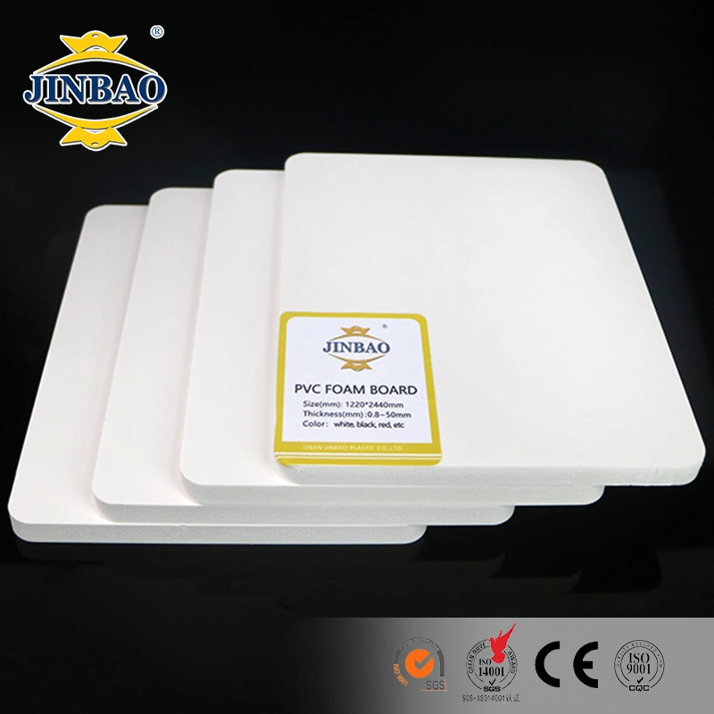 Jinbao Panel China Printing White Color 18mm 16mm 15mm Decorative Wall Weight Wood Plastic 10mm Sintra Foamed Celuka Sheet Free PVC Foam Board