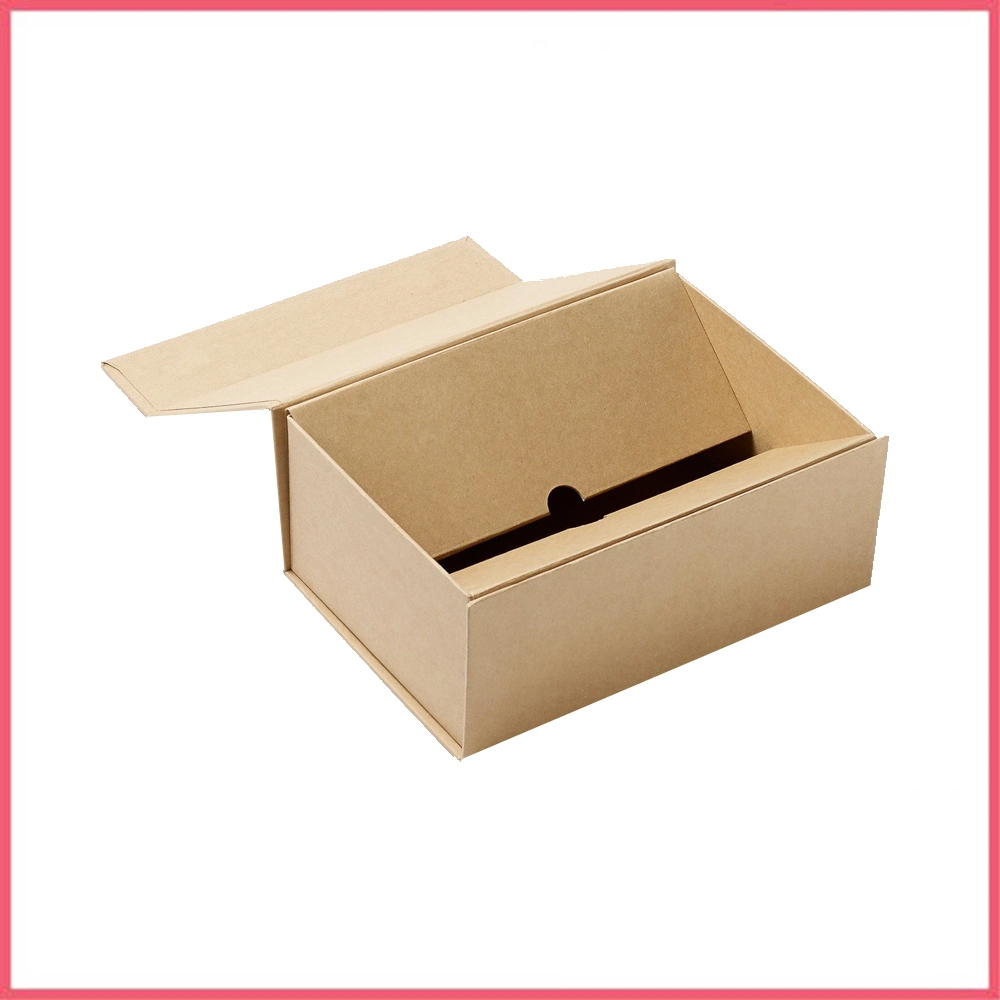 Wholesale/Supplier Natural Brown Kraft Luxury Rigid Folding Gift Box Brown Kraft Paper Box Packaging Box Brown Kraft Gift Box Accept Custom Logo Printing