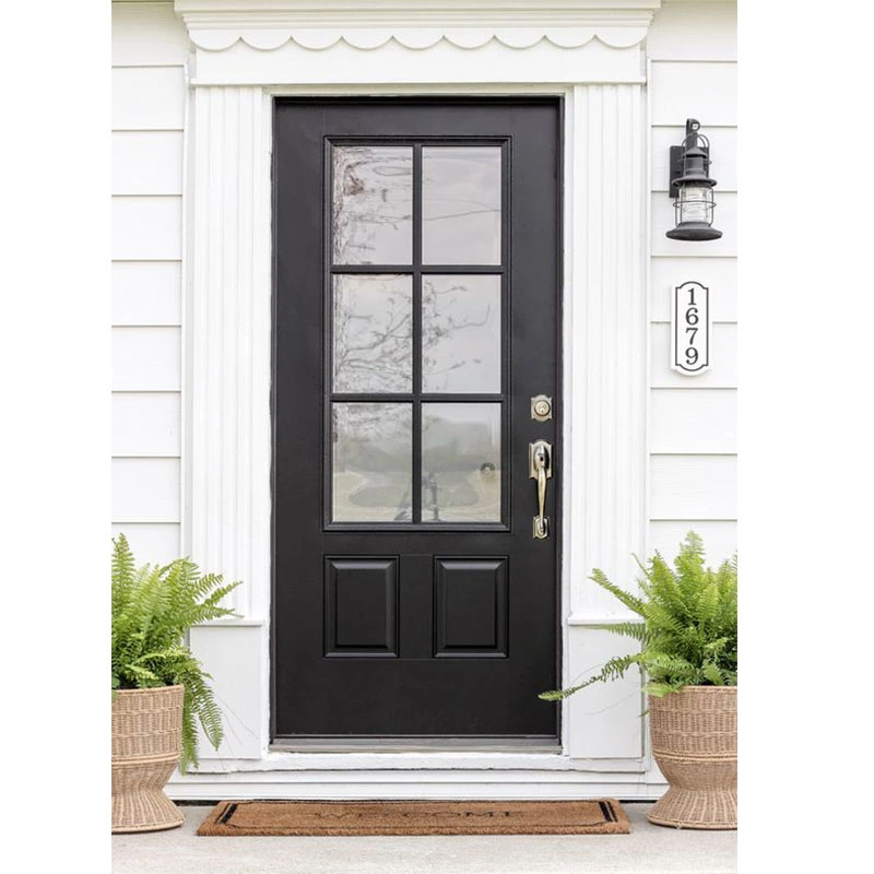 Hot Sale Luxury Design Main Entrance Residential Security Front Door Wrought Iron Entry Door