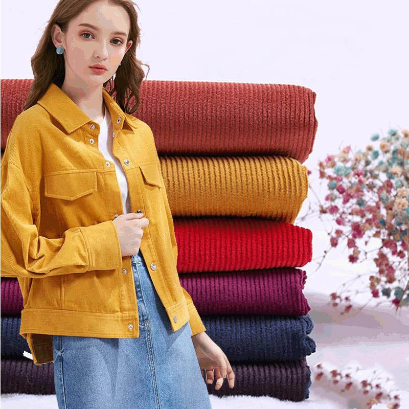 100% Cotton Colorful Print Corduroy Fabric for Children Jacket T Shirt and Upholstery Furniture Home Textile