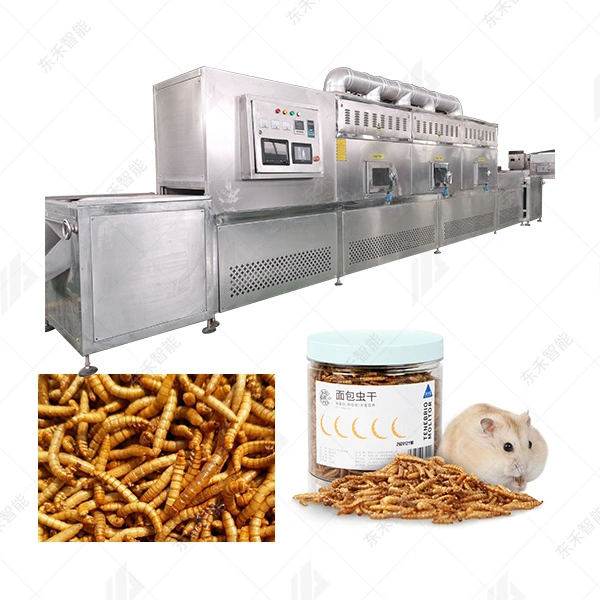 Energy Saving for Industrial Use with Large Output Mealworm Insect Microwave Drying Sterilization Baking Equipment