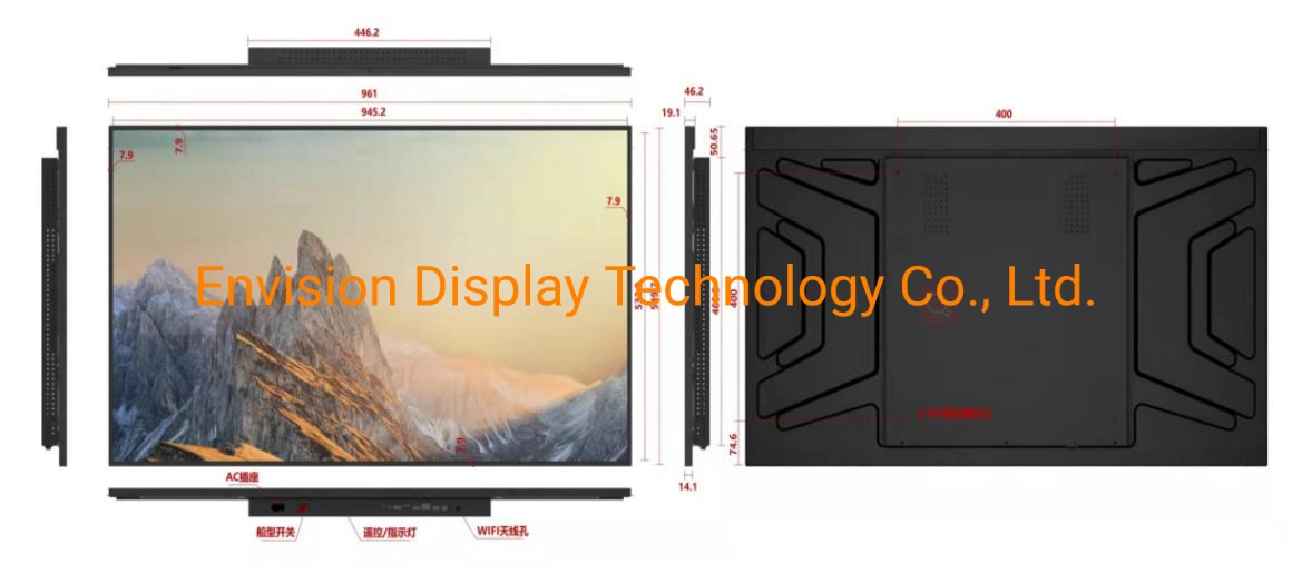 55 Inch LCD Display 2cm Thickness New Style for Indoor