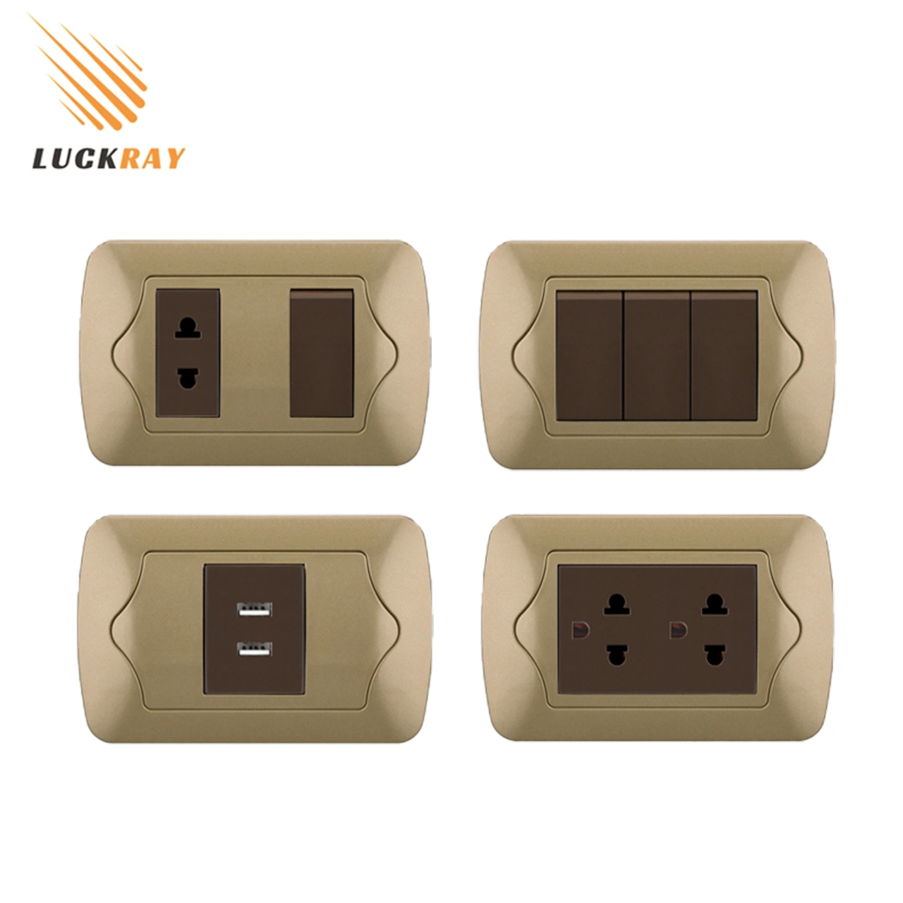 American Type EU Series Wall Socket with USB Outlets