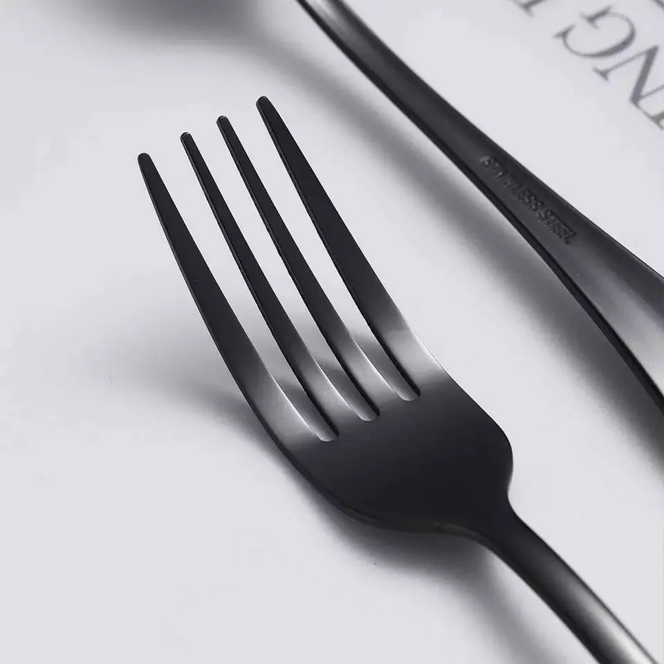 Wholesale/Supplier Wedding Restaurant Cutlery Table Dinner Stainless Steel Silverware Black Fork