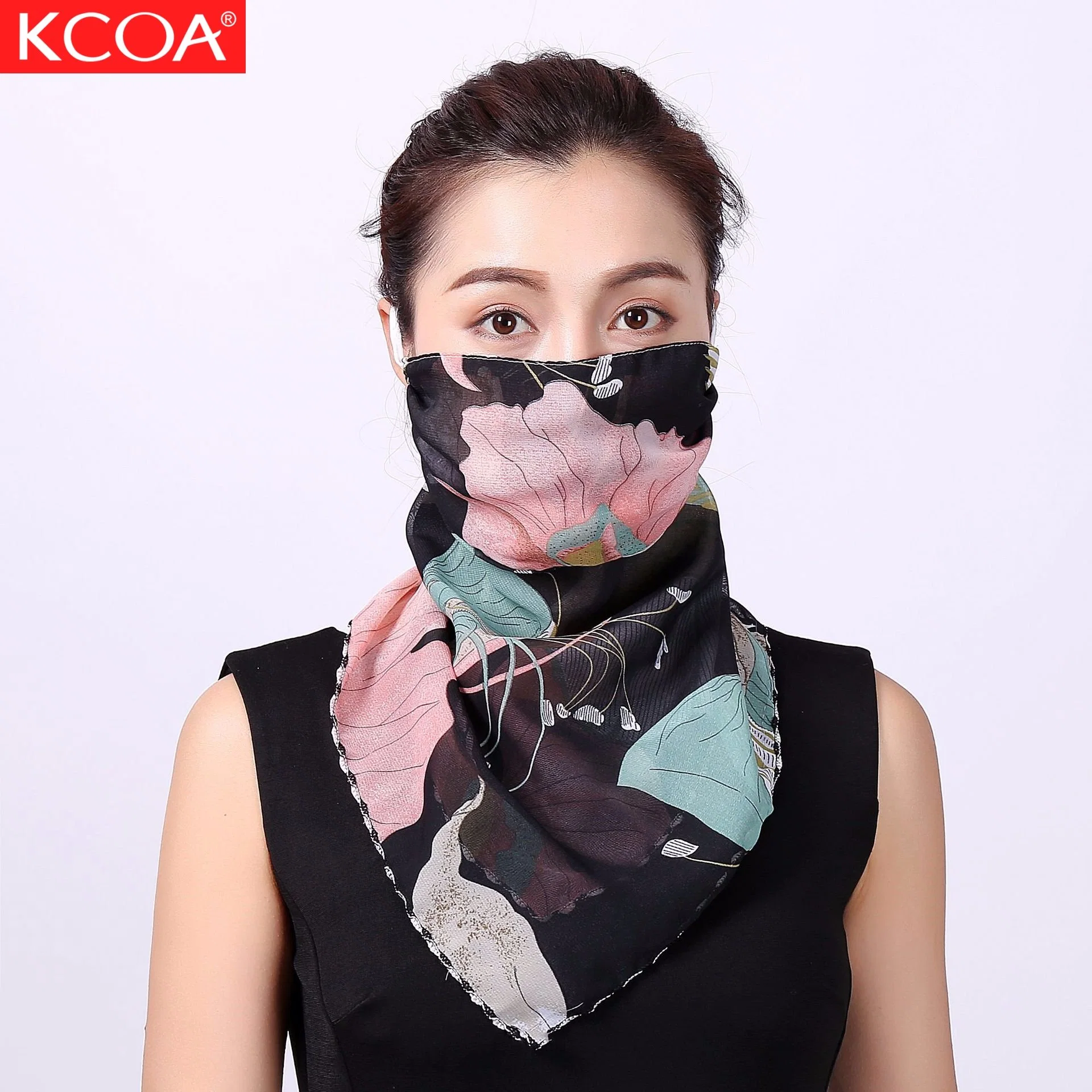 Summer UV Proof Face Hijab Neckerchief Chiffon Silk Face Scarf