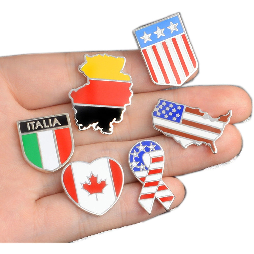 Muestra de libre comercio al por mayor de alta calidad personalizado insignia de la Bandera Nacional del Reino Unido duro metal esmaltado de solapa suave Brooch pasadores para Hat Bolsa de Ropa