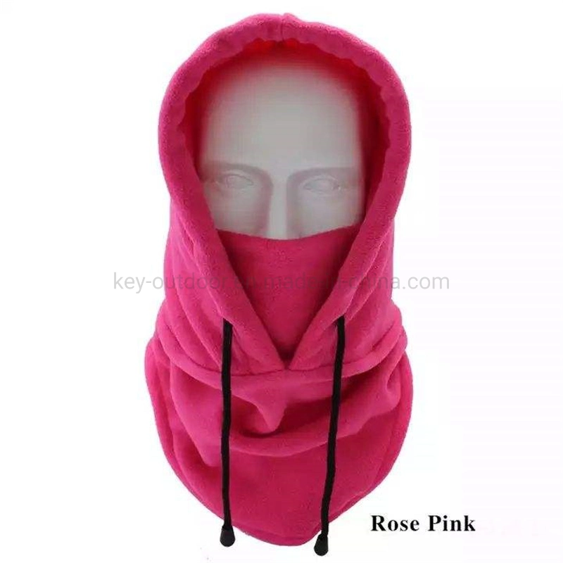 Winter Heavyweight Polar Fleece Covered Hat Neck Warmer Outdoor Sports Hooded Ski Face Cover Head Balaclava Mask