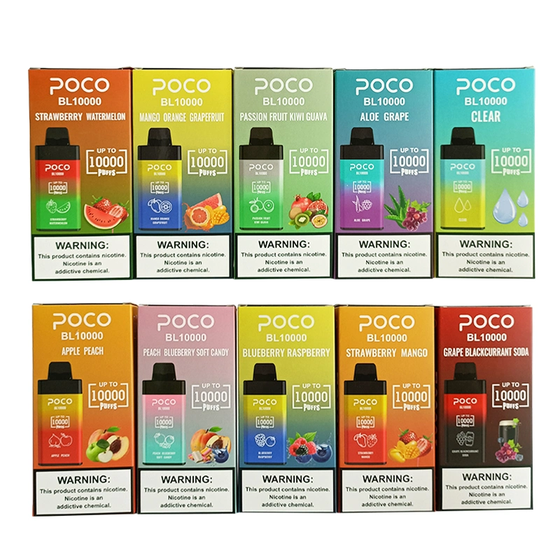 Venda por grosso de cigarros electrónicos descartáveis Poco 10000 Baforadas Vape Caneta 2% ou a 5% de nicotina 20ml Eliquid Grande Caneta Vape vapores