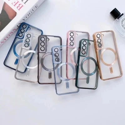 Wholesale Clear Waterproof Aluminum Alloy Frame Metal Magnetic TPU PC Mobile Phone Case for Magsafe for Samsung Galaxy S21