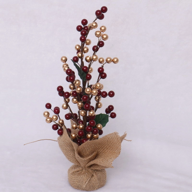 Comercio al por mayor de bayas rojas de Navidad Árbol de Mini-regalo de Navidad de la decoración del hogar
