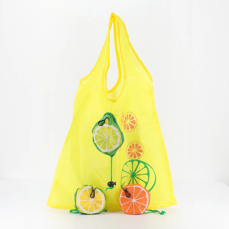 Custom Waterproof RPET Polyester Nylon Portable Shopping Foldable Bag with Key Chain