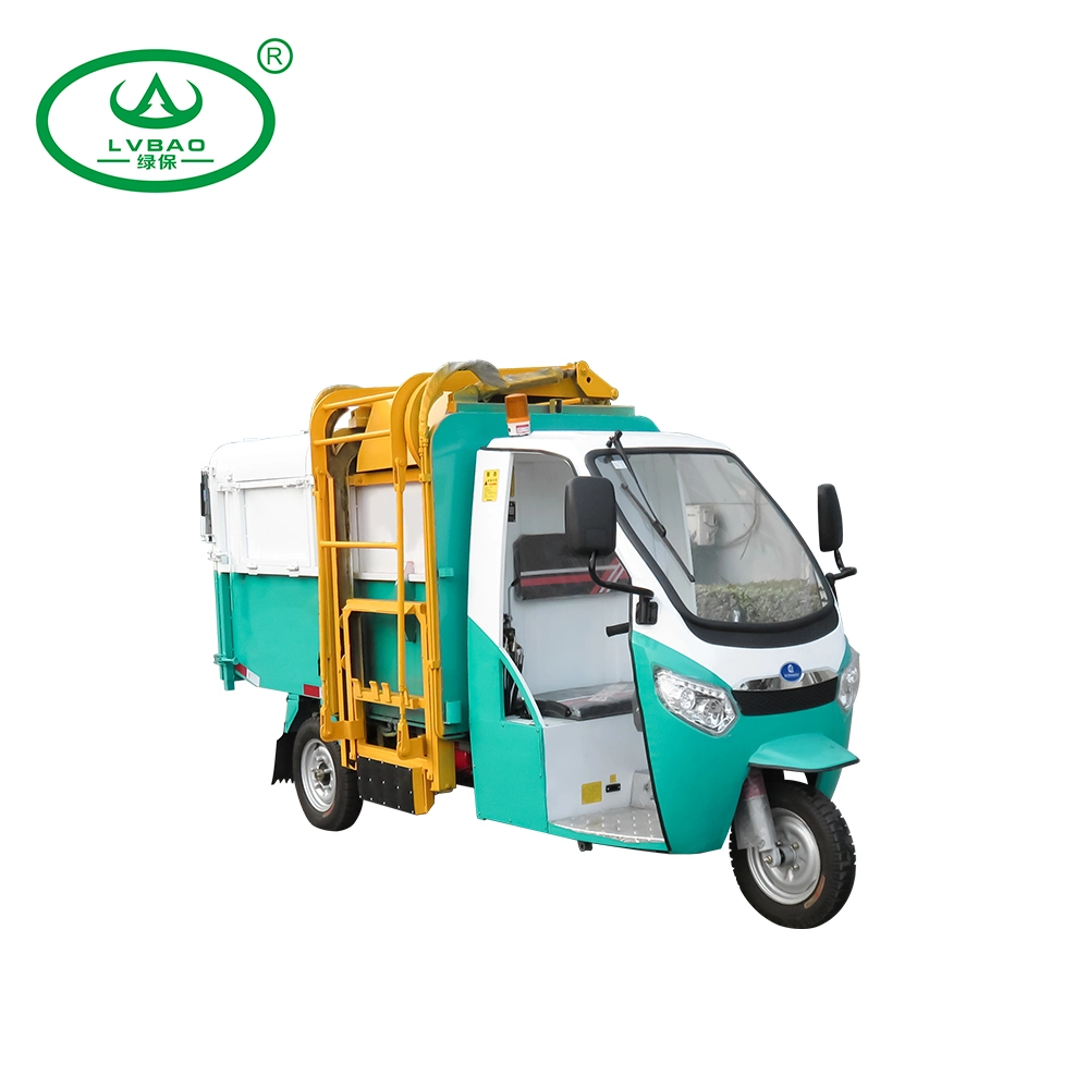 Self-Loading and Unloading Side-Turning Bucket Electric Cargo Garbage Tricycle Truck Price of Wheel Track 980mm