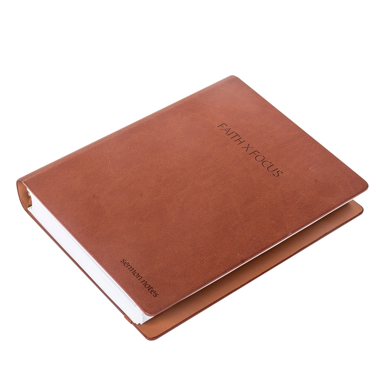 High quality/High cost performance Personalized Printed PU Leather Custom A5 Hardcover Notebook with Metal Ring Binding