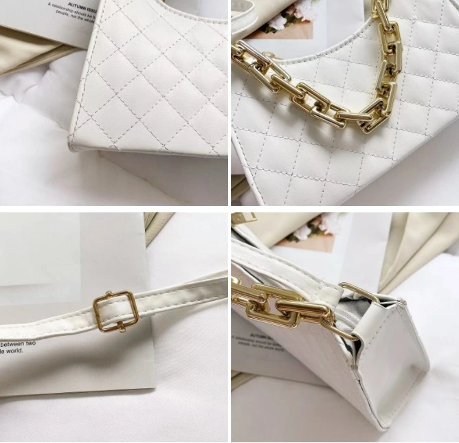 Lattice New Design Replica Elegant Chain PU Leather Bag Women Hand Bags Luxury 2022