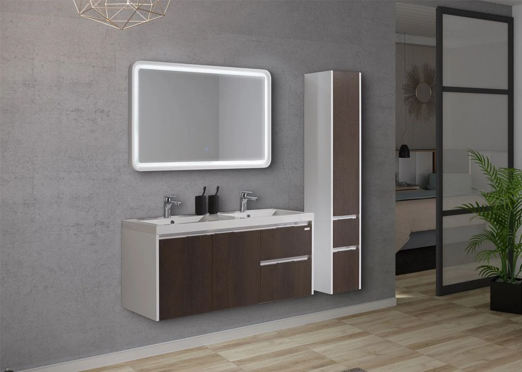 Wall Hung Bathroom Vanity 120cm Bathroom Furniture Set with Two Washbasin