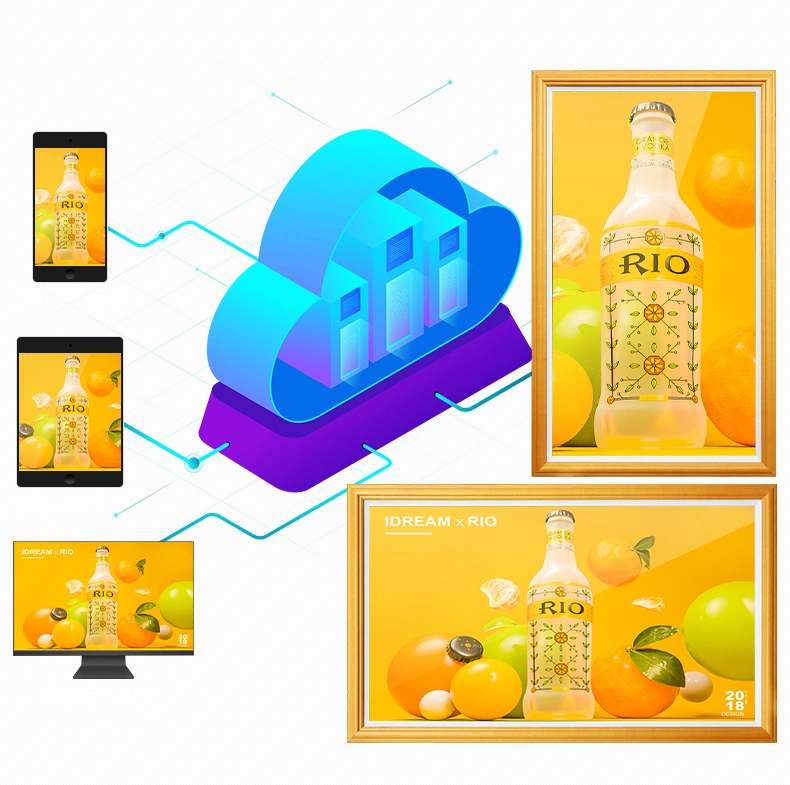 Intelligent Split LCD Screen Photo Frame Digital Signage Android Cms Remote Advertising Display