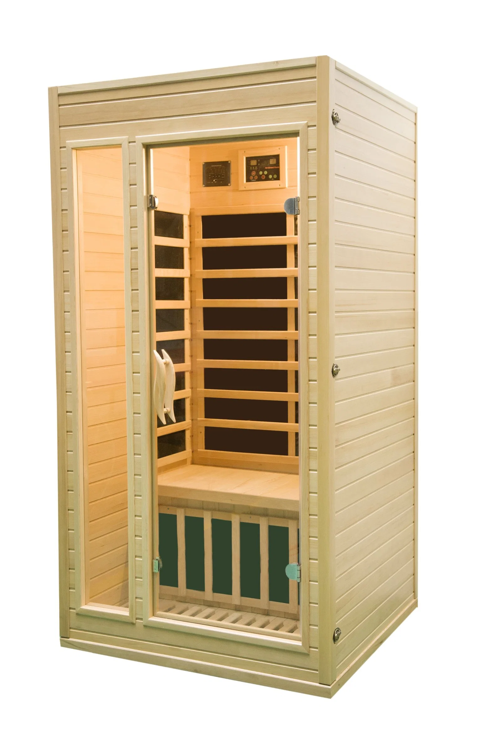 2023 Two Person Carbon Heaters Low Emf Sauna Room with Hemlock Wood