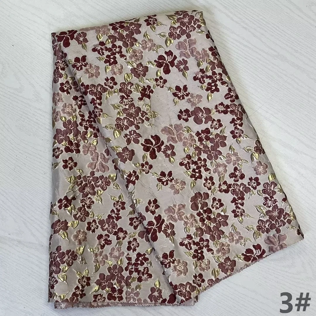 2023 Polyester Metallic Jacquard Brocade Woven Fabric for Clothes