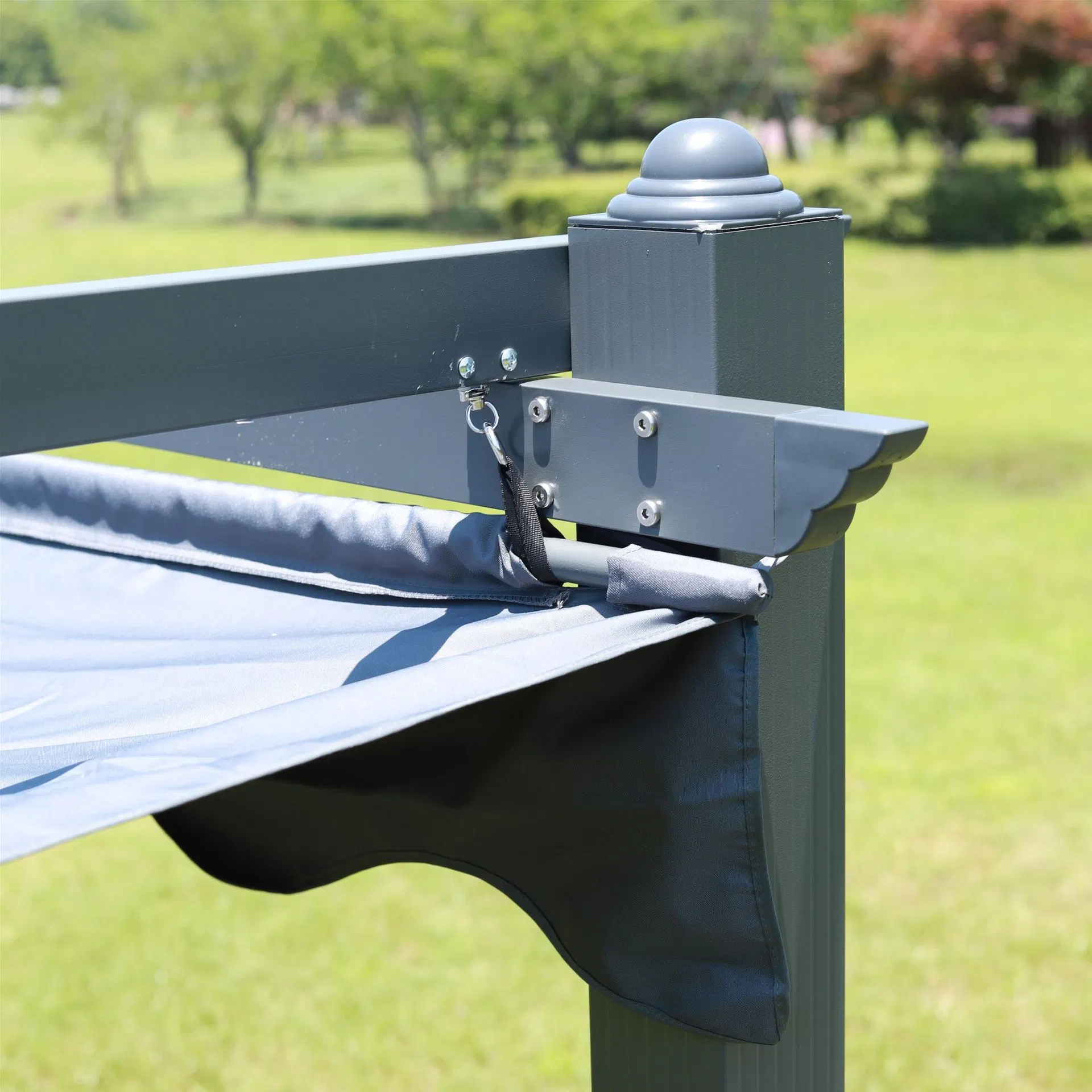 Sun Shade Canopy Patio Metal Shelter for Garden Porch Outdoor Retractable Pergola