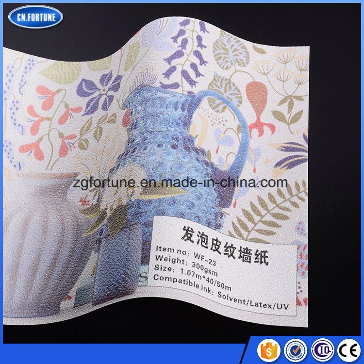 China Lieferant Günstige Schaumstoff Leder Muster Moderne Wandpapier, Tapete Material für Inkjet Print