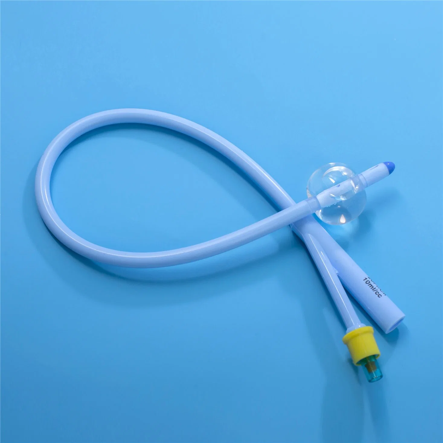 Integrated Balloon Silicone Foley Catheter with Tiemann Tip, Open Tip, Round Tip, 2 Way, 3 Way Uretheral or Suprapubic Use Factory