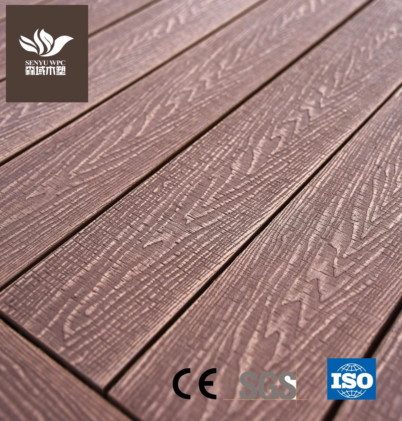 Building Material 3D Deep Embossed Outdoor WPC Board Wood Plastic Composite Decking