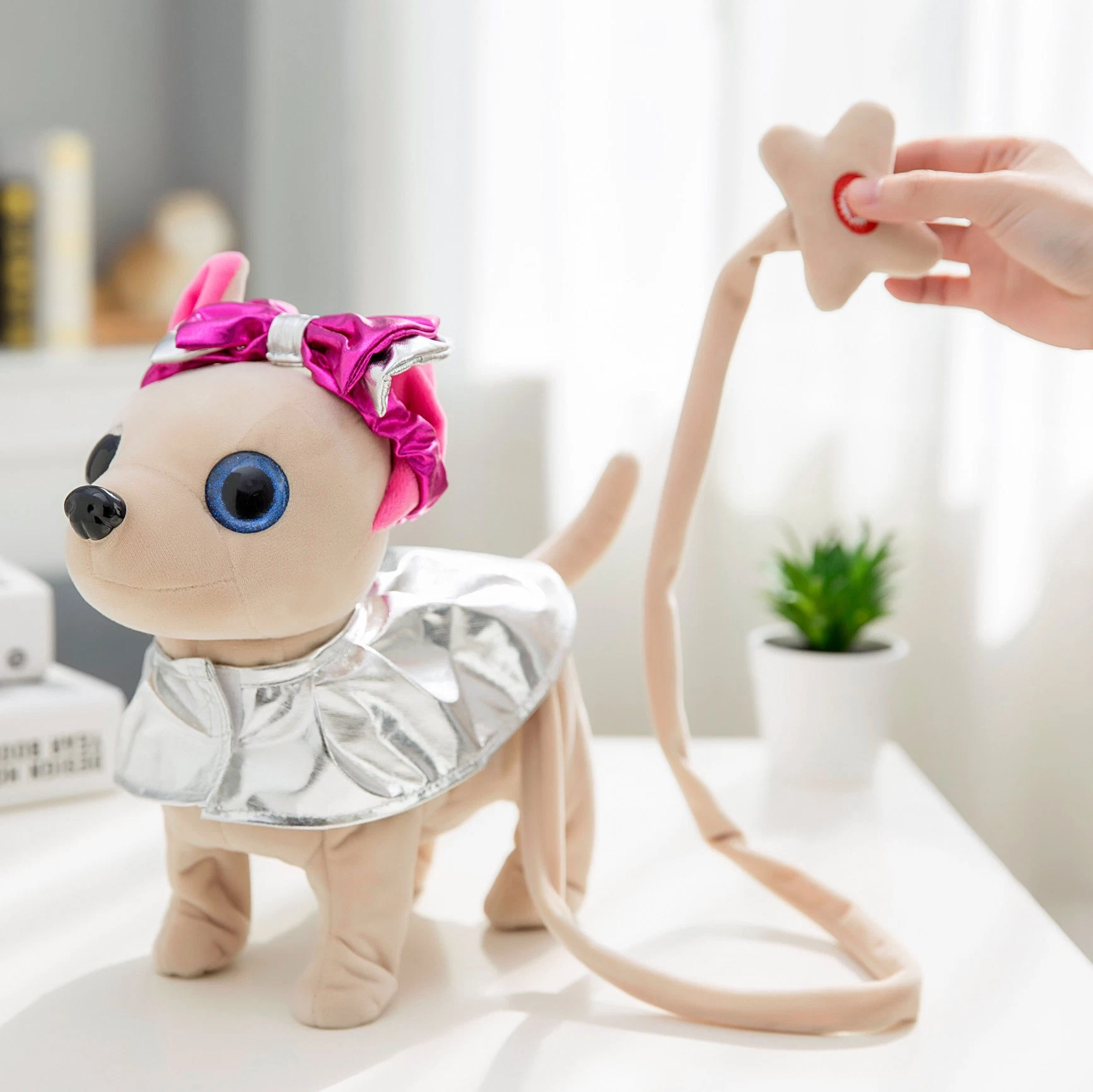 Cute Plüsch Electric Dog an einer Leine kann gehen, Sing und Swing Electric Dog für Kinder Geschenk