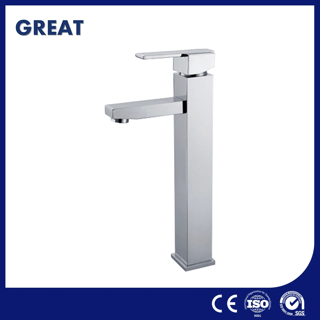 Great Bathroom 3-Hole Faucet Suppliers Utility Sink Faucets Gl311A30 Chrome High Single Lever Basin Faucet China Health Hot and Cold Water Tap for Wash Basin