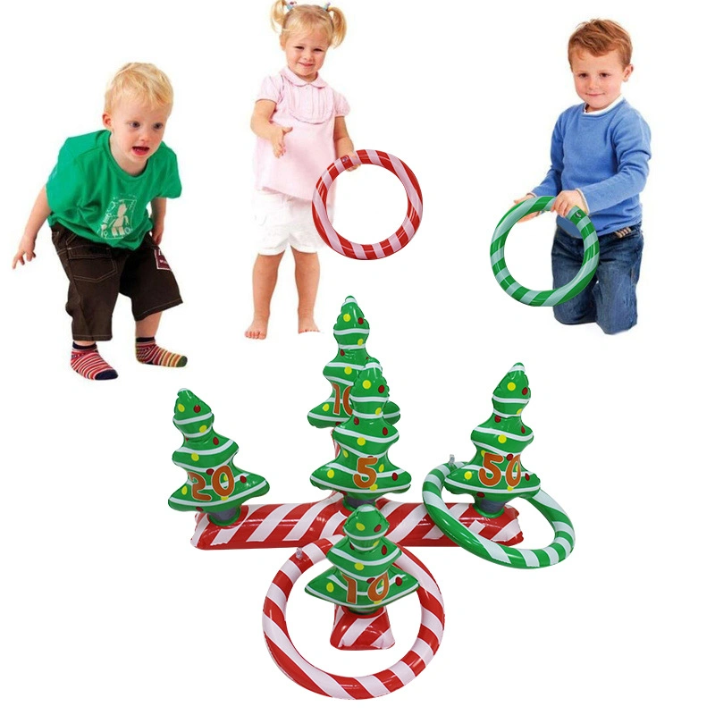 Draußen und drinnen Weihnachtsfeier spielen Spielzeug Aufblasbarer Weihnachtsbaum Ring Toss Spiel für Kinder