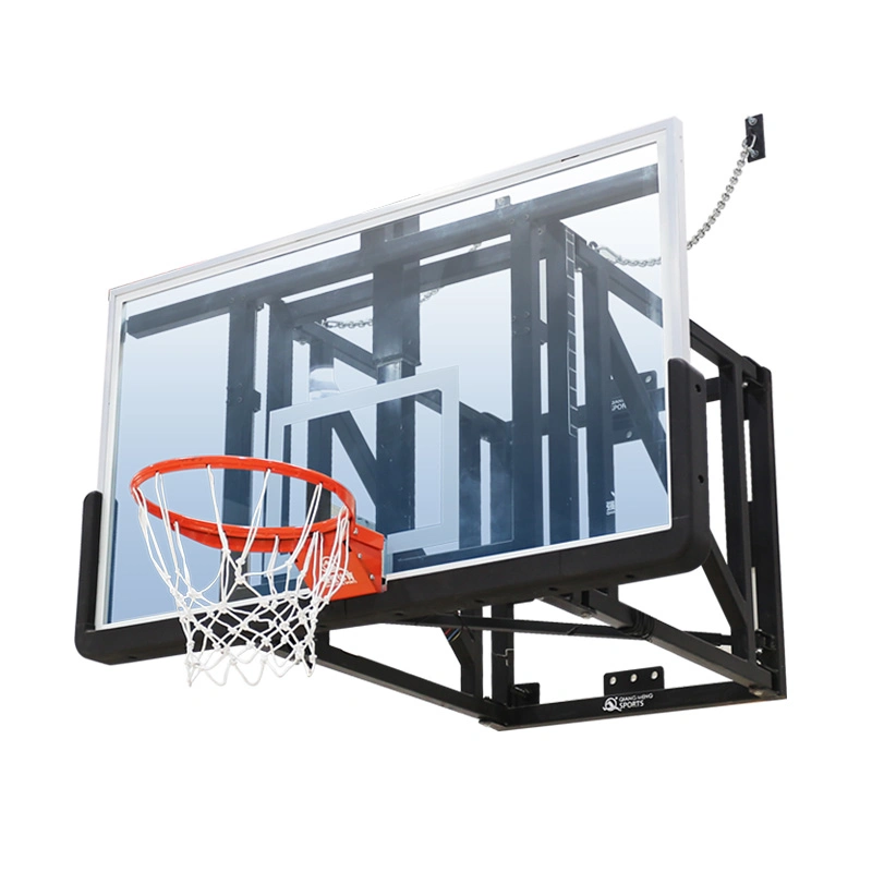 Support de basket-ball mural extérieur réglable en hauteur de qualité supérieure pour adolescents.