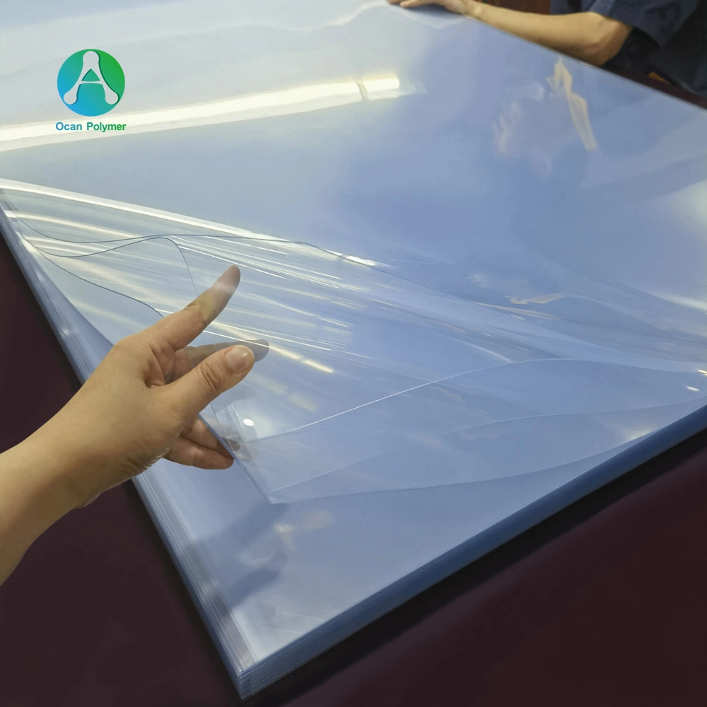 Transparente Kunststoffplatte mit blauer Farbe starren PVC-Platte für Drucken/Verpacken