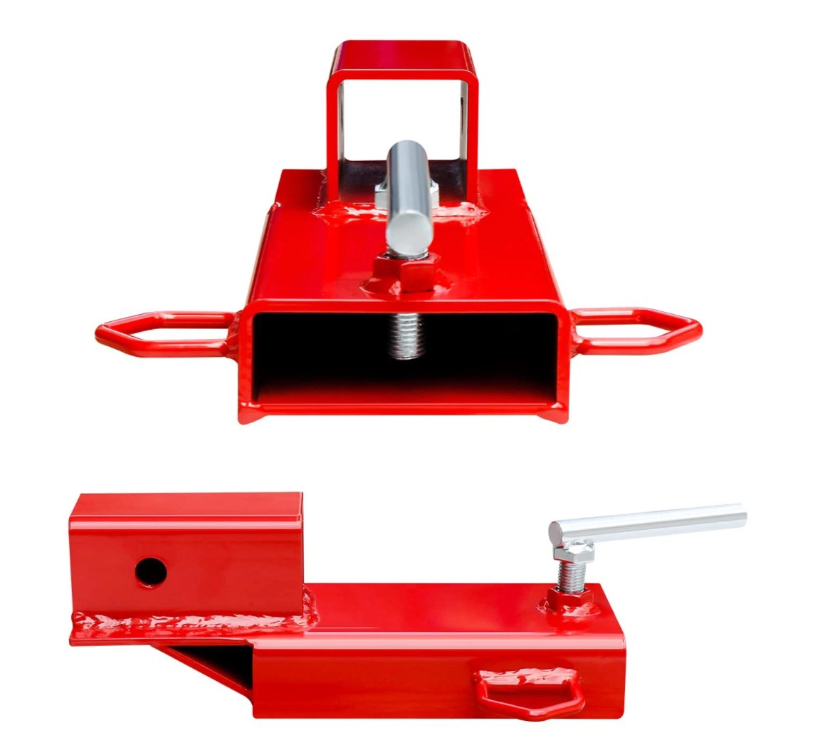 Forklift Trailer Hitch Attachment, Aiwargod 1PC 2" Receiver Trailer Towing Adapter with Chain Red