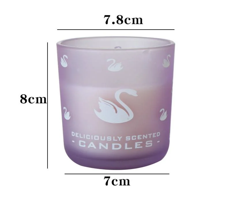 Hot Sale 45 horas Purple Swan colorido Atacado Soy Wax Chama de vidro em folha de alumínio para decoração da Igreja