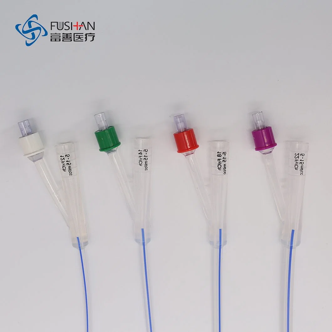 Silicone descartáveis médicos Fushan 2 Caminho Foley Cateter urinário com linha de raios X com marcação CE e ISO 13485