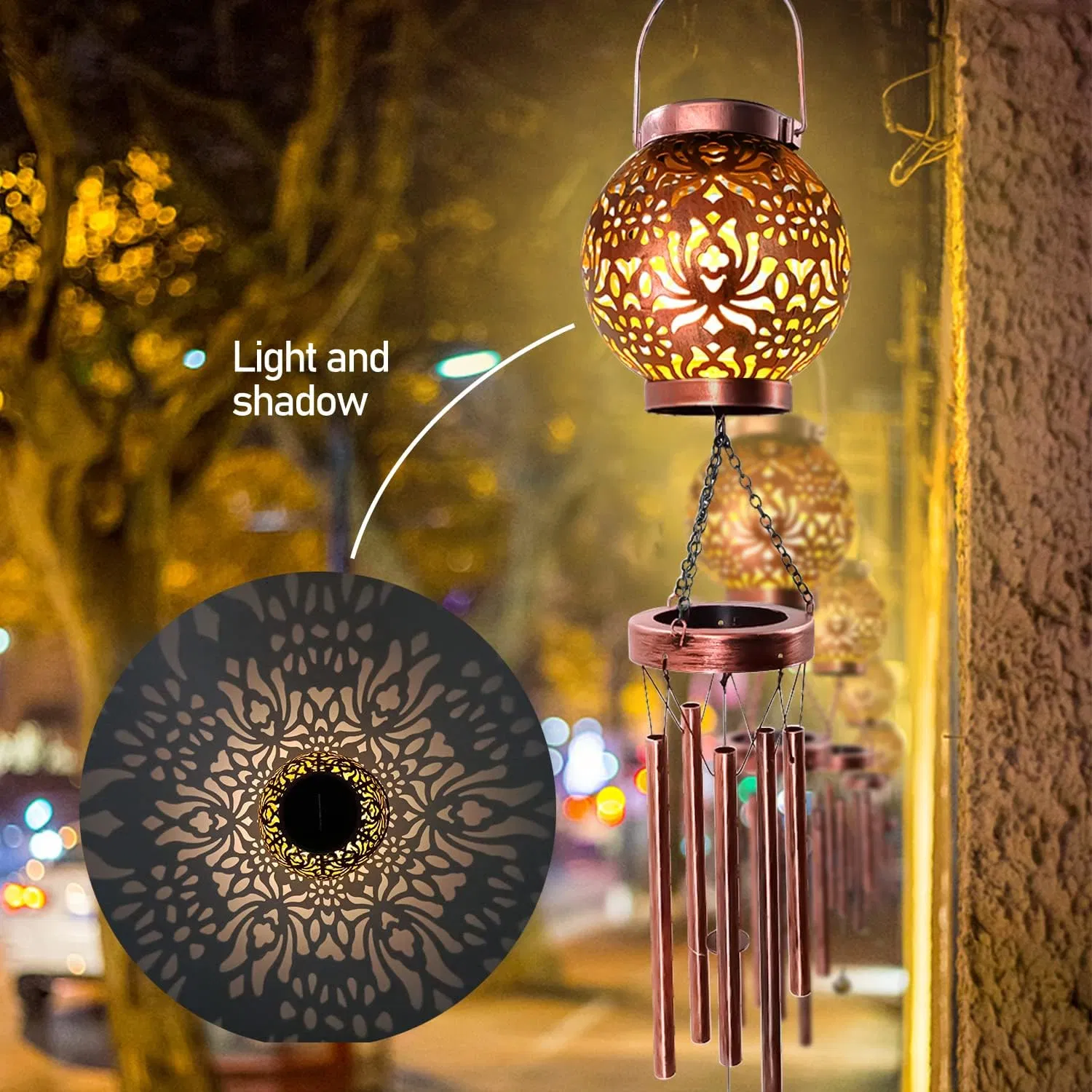 Garden Lantern Decorativo como presente para mulheres Mãe Grandma melhor Sinal sonoro de vento de bronze de presente de aniversário dos amigos